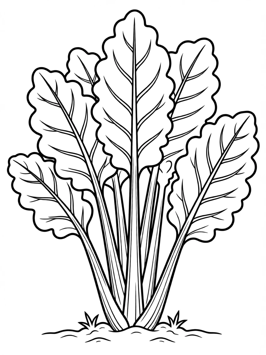 A chard plant with colorful stalks and leafy tops