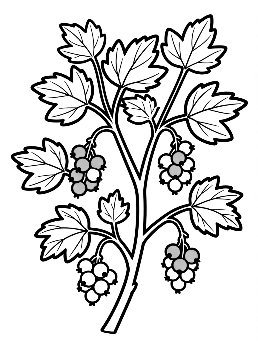 A currant bush with little red berries