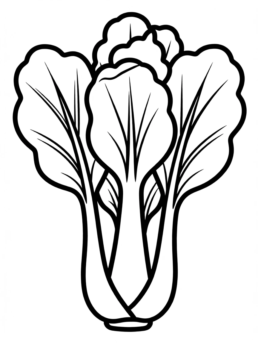A bok choy plant with spoon-shaped leaves