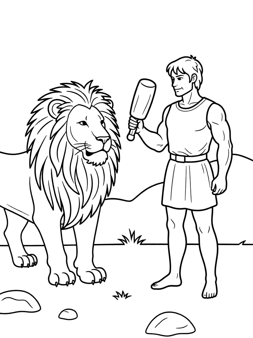 (Greek mythology) Hercules fighting the Nemean lion