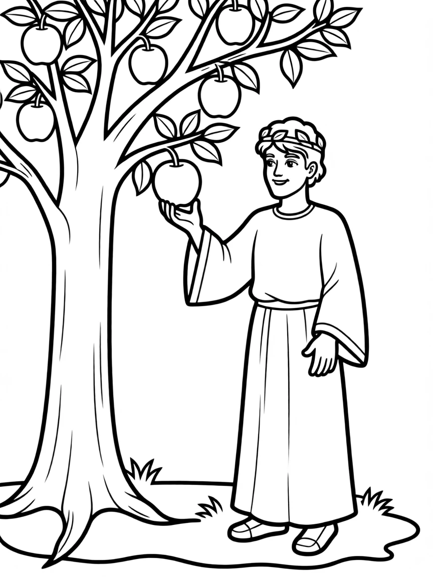 (Greek mythology) King Midas touching a golden apple