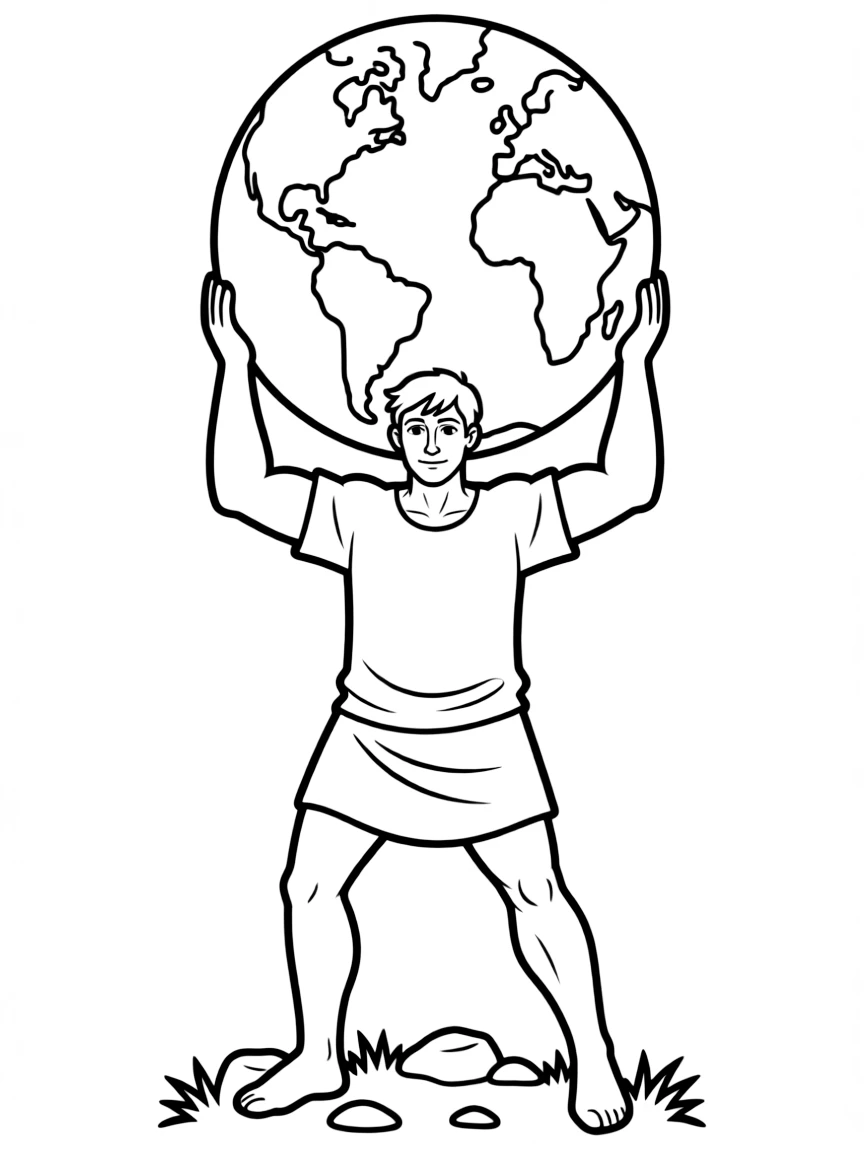 (Greek mythology) Atlas holding the world on his shoulders
