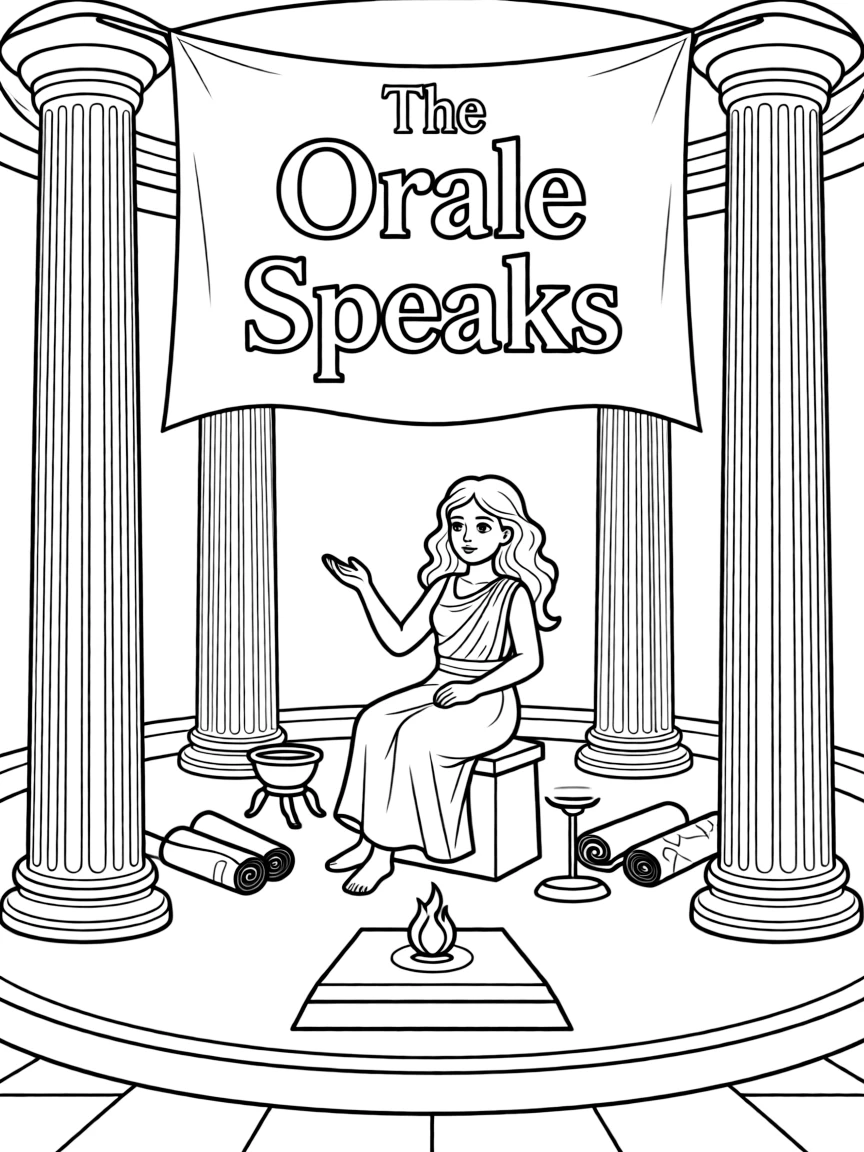 (Greek mythology) The Oracle of Delphi speaking a prophecy