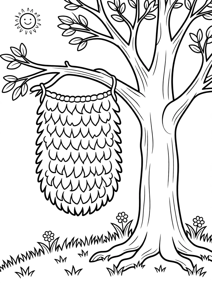 (Greek mythology) The golden fleece hanging in a tree