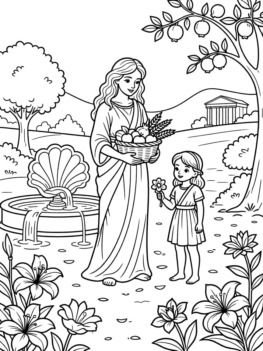 (Greek mythology) A peaceful garden for Demeter and Persephone