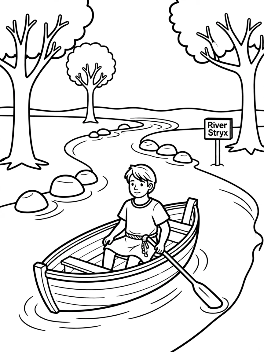 (Greek mythology) A river in the underworld with a boat