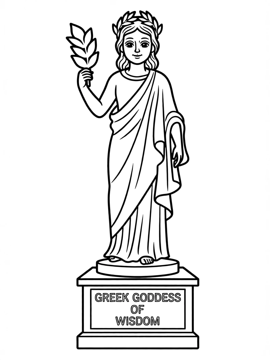 (Greek mythology) A statue of a Greek god or goddess