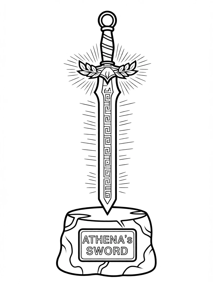 (Greek mythology) A magical sword glowing in the dark