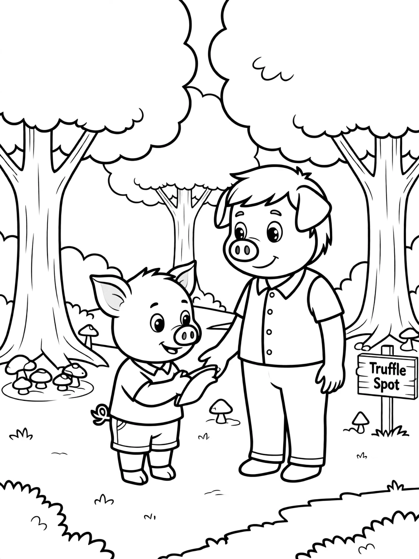(Chinese Zodiac) Piglet learning to find truffles with guidance