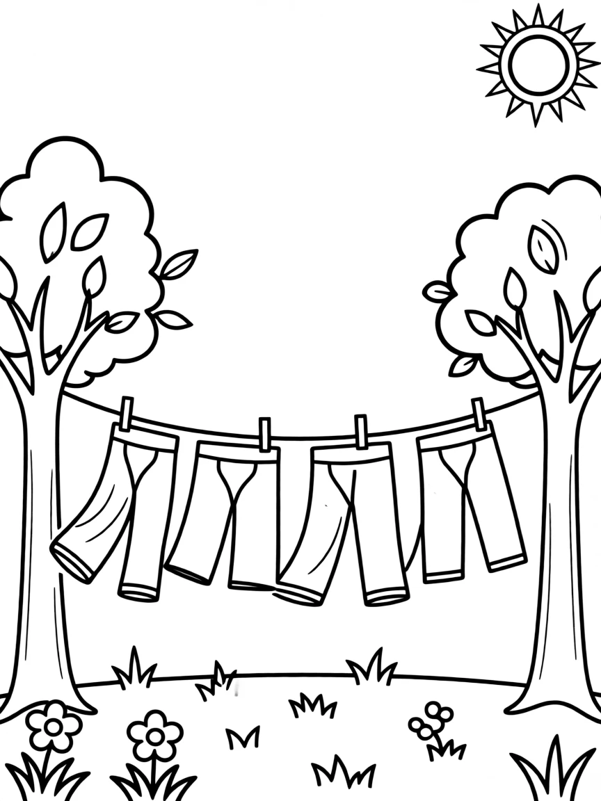 U is for Underpants on a clothesline