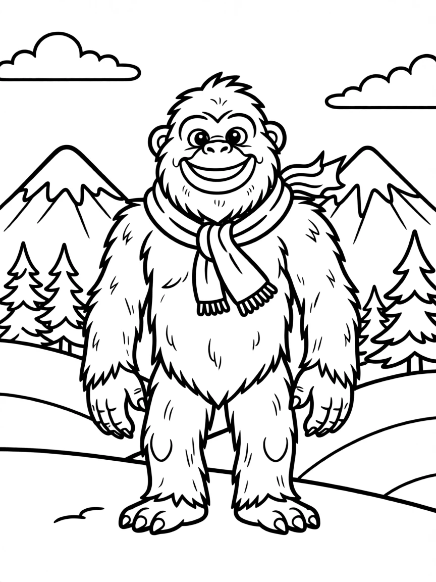 Y is for Yeti in the snowy mountains