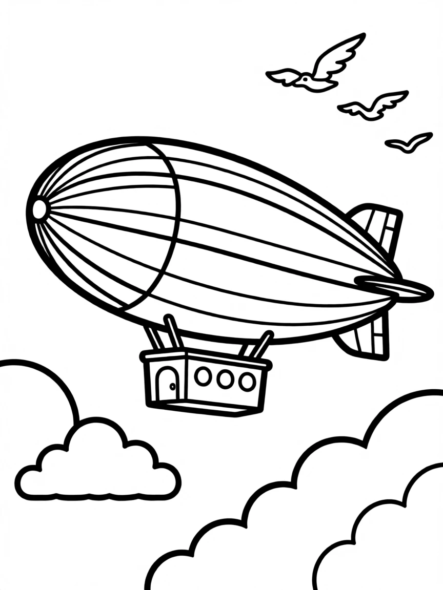 Z is for Zeppelin floating in the sky
