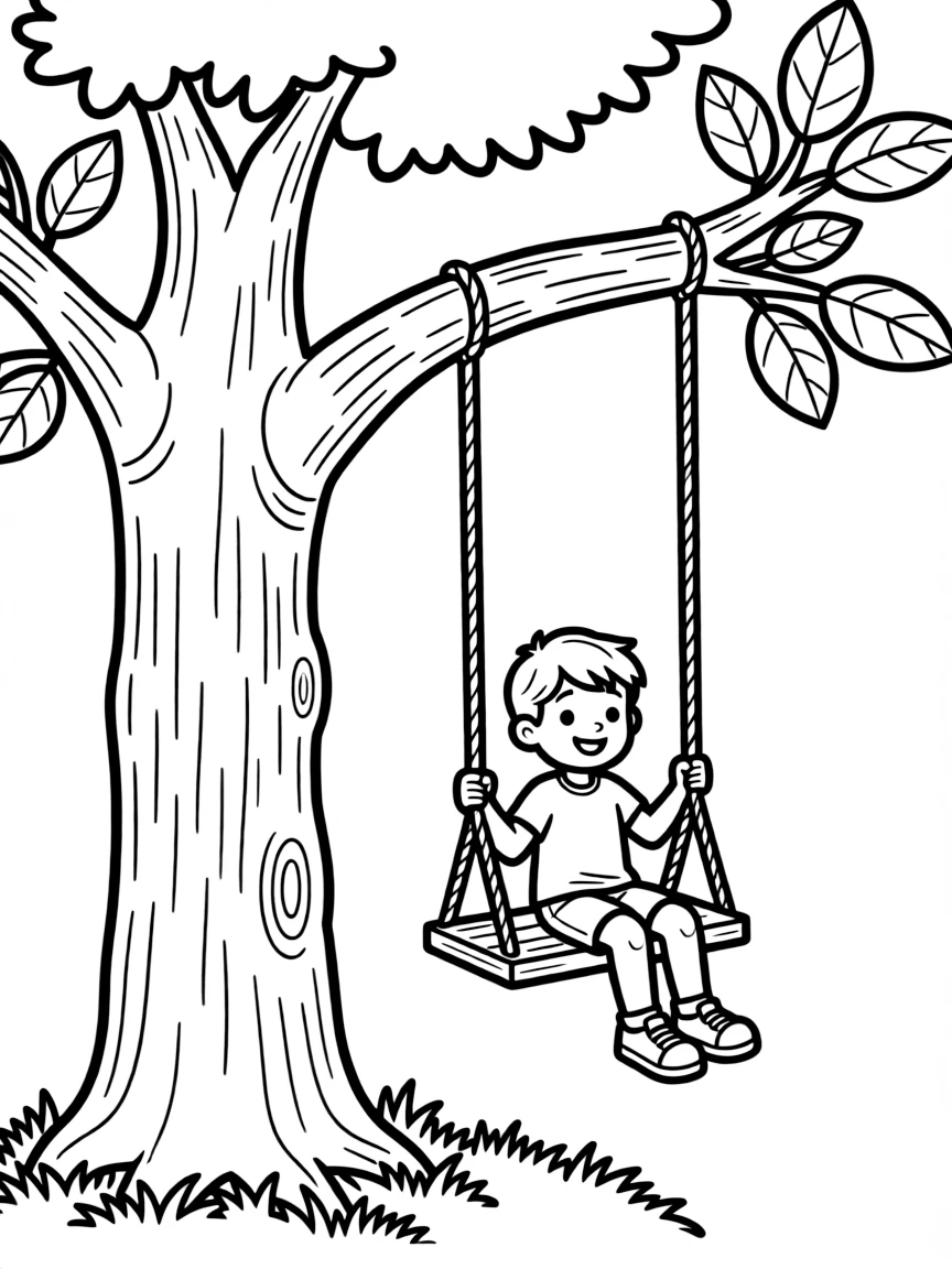 Y is for Yard swing under a tree