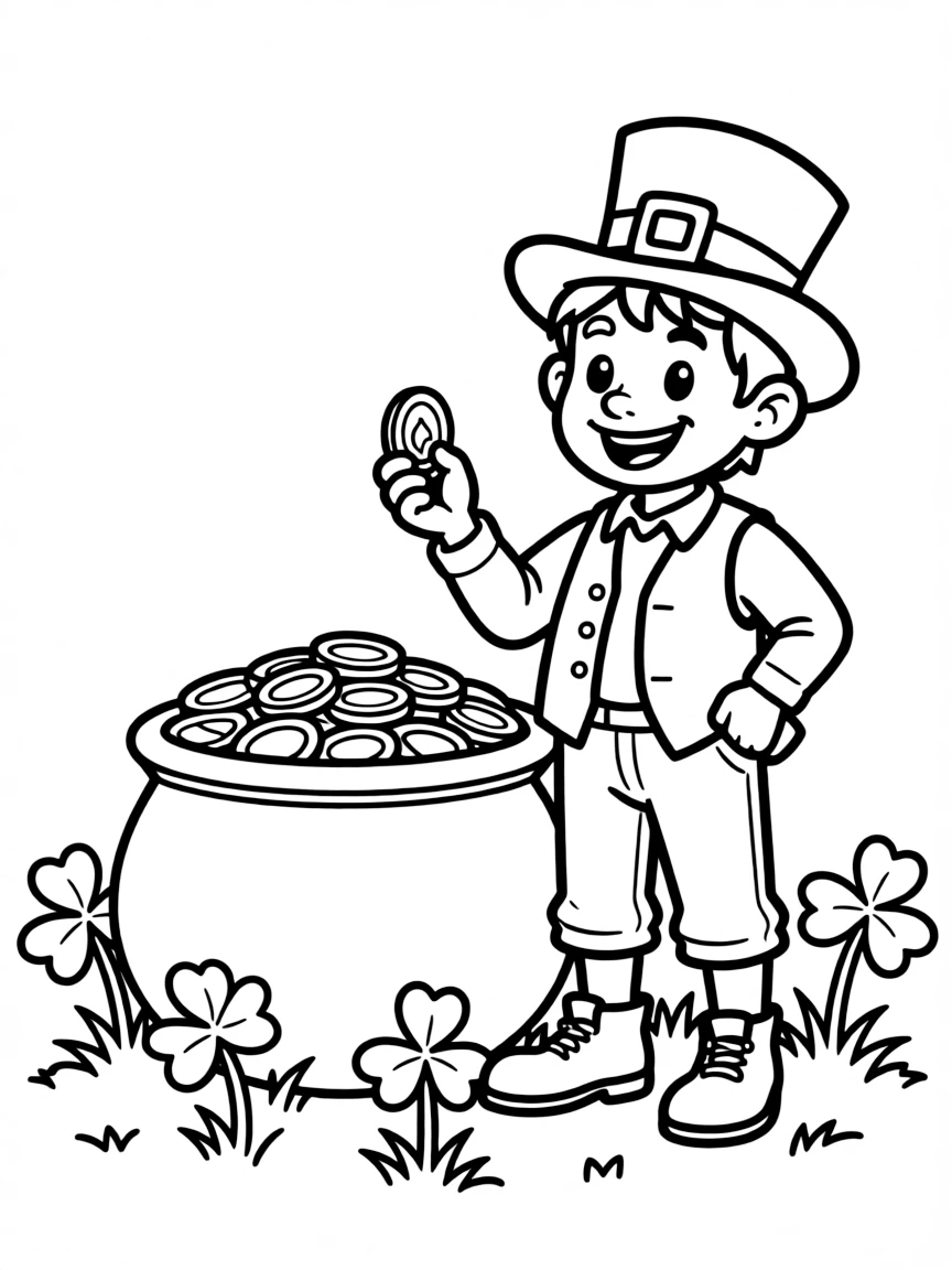 A mischievous leprechaun with a pot of gold.