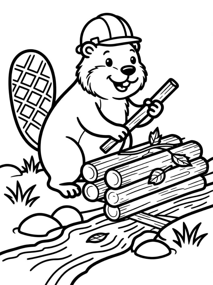 A busy beaver building a dam.