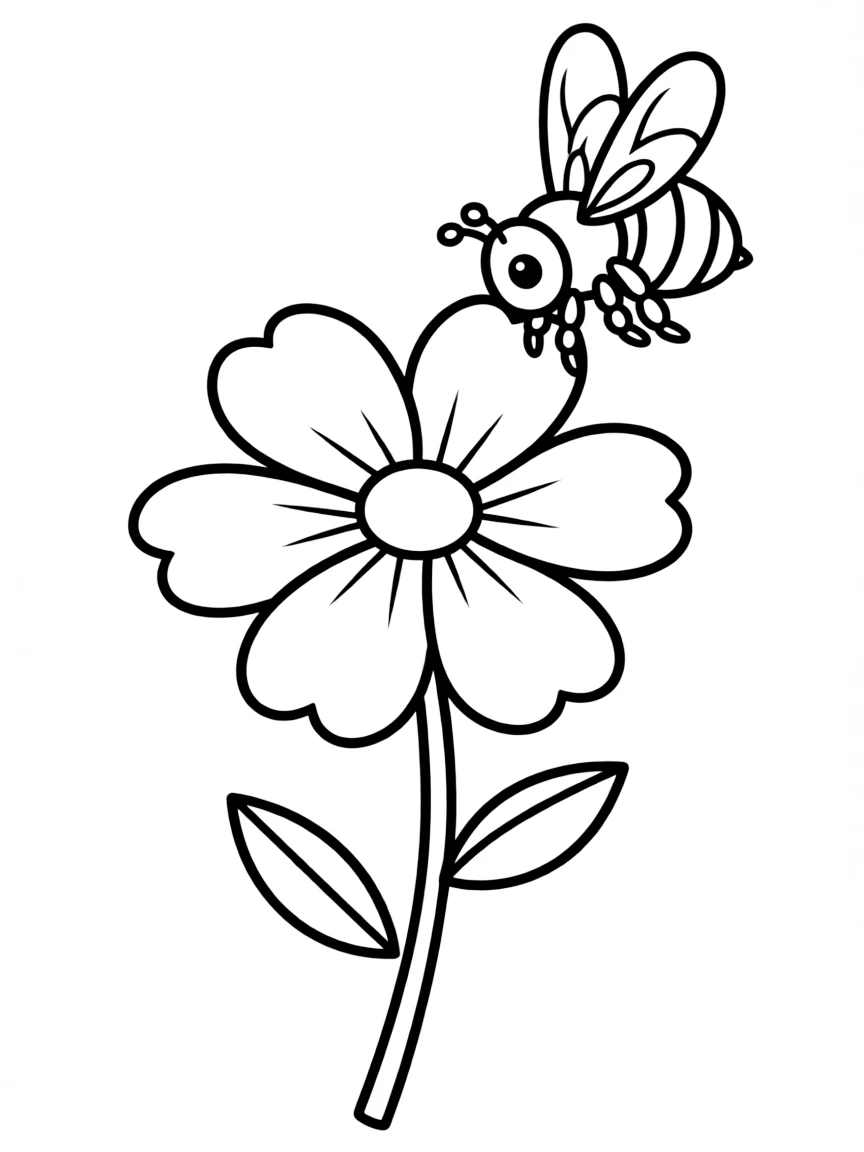 A buzzing bee on a flower.