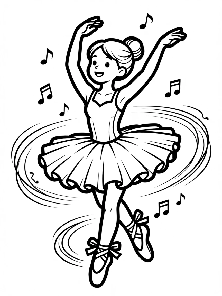 A graceful ballerina twirling.
