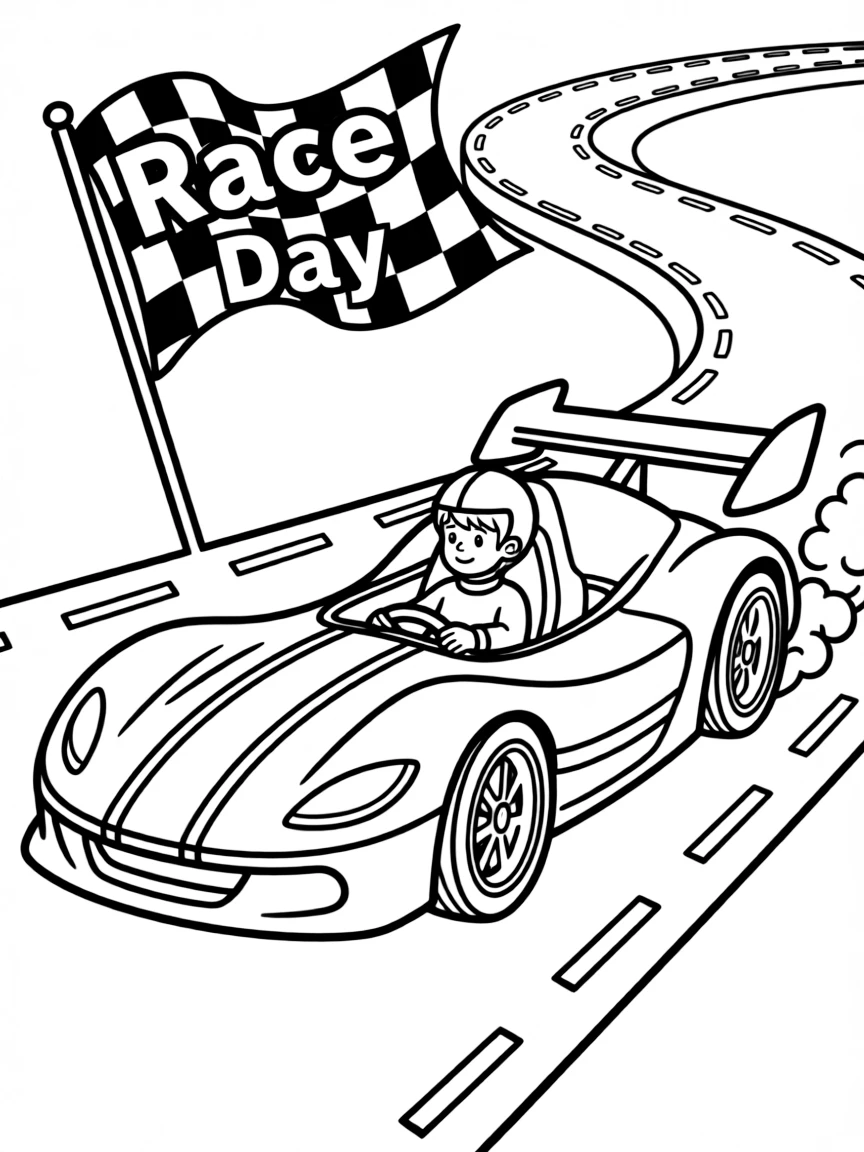 A speedy race car zooming.