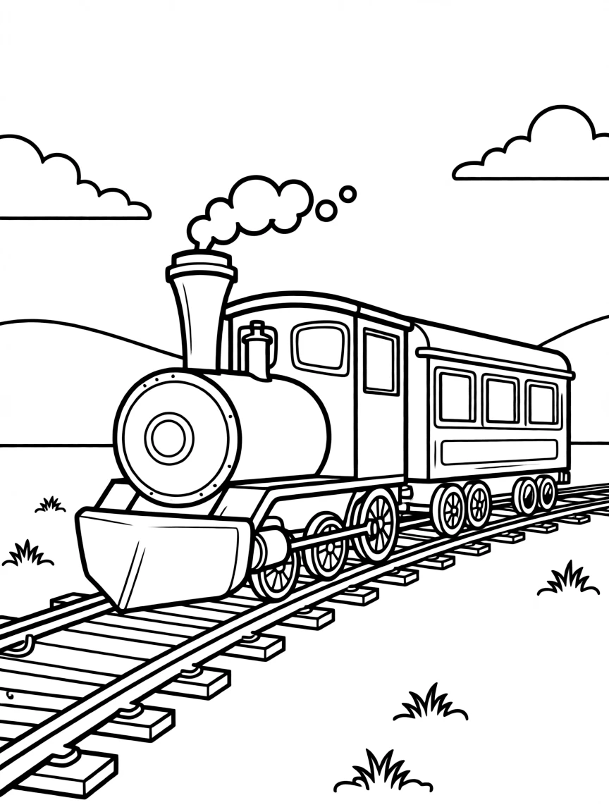 A fast train chugging along.