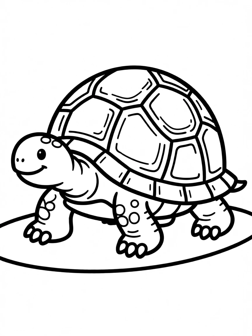 A slow turtle walking.