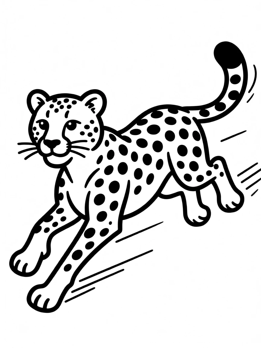 A speedy cheetah running.
