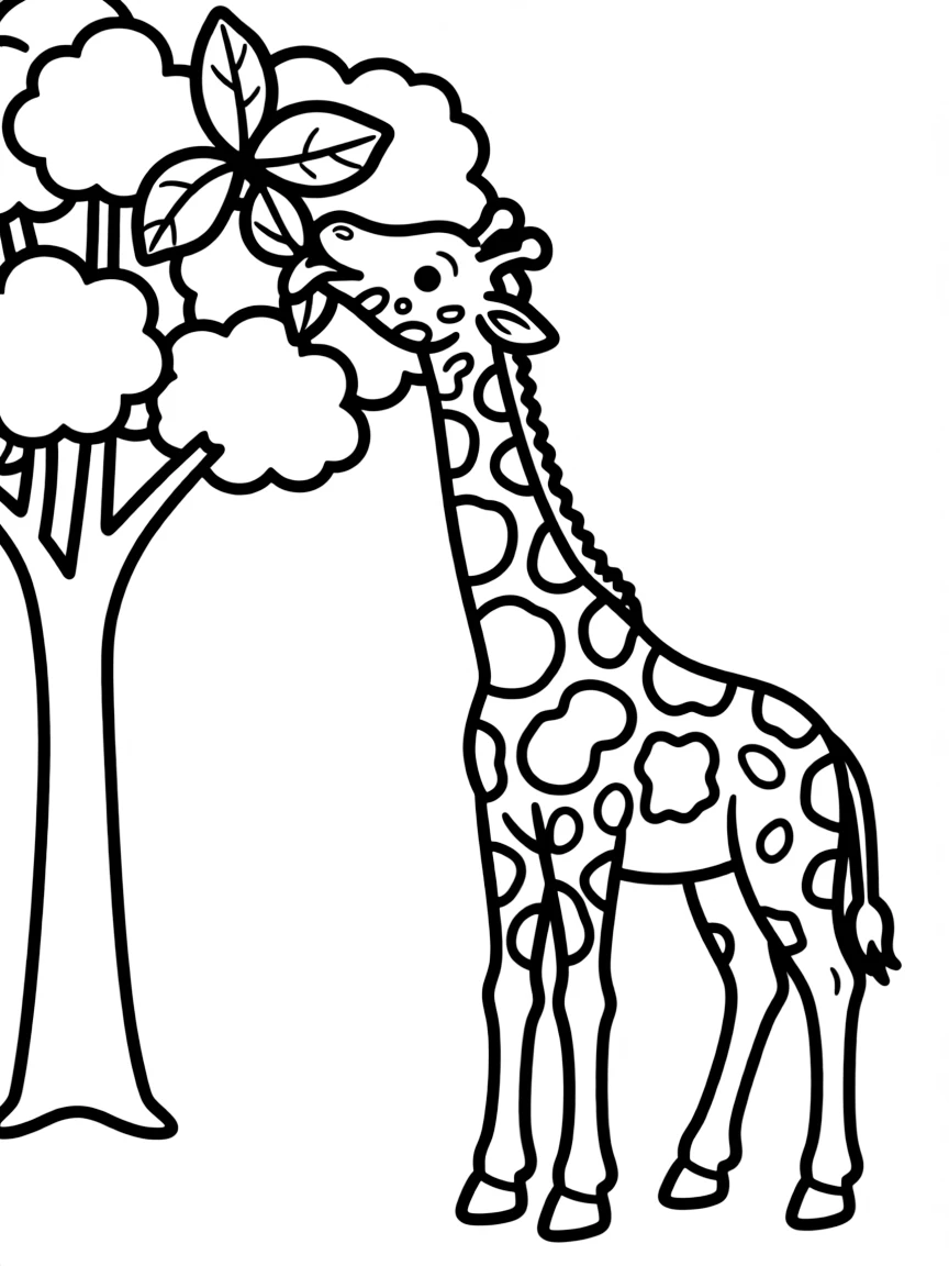 A tall giraffe eating leaves.