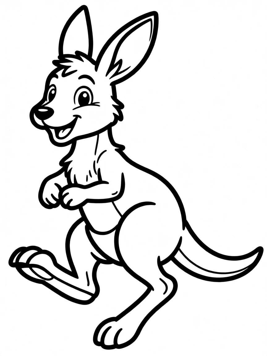 A bouncy kangaroo hopping.