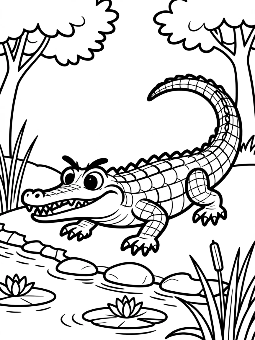 A sneaky crocodile waiting.