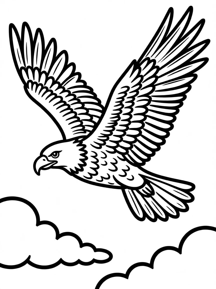 A majestic eagle soaring.