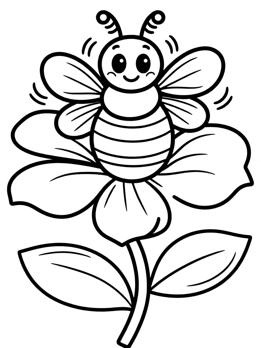 A buzzing bee on a flower.