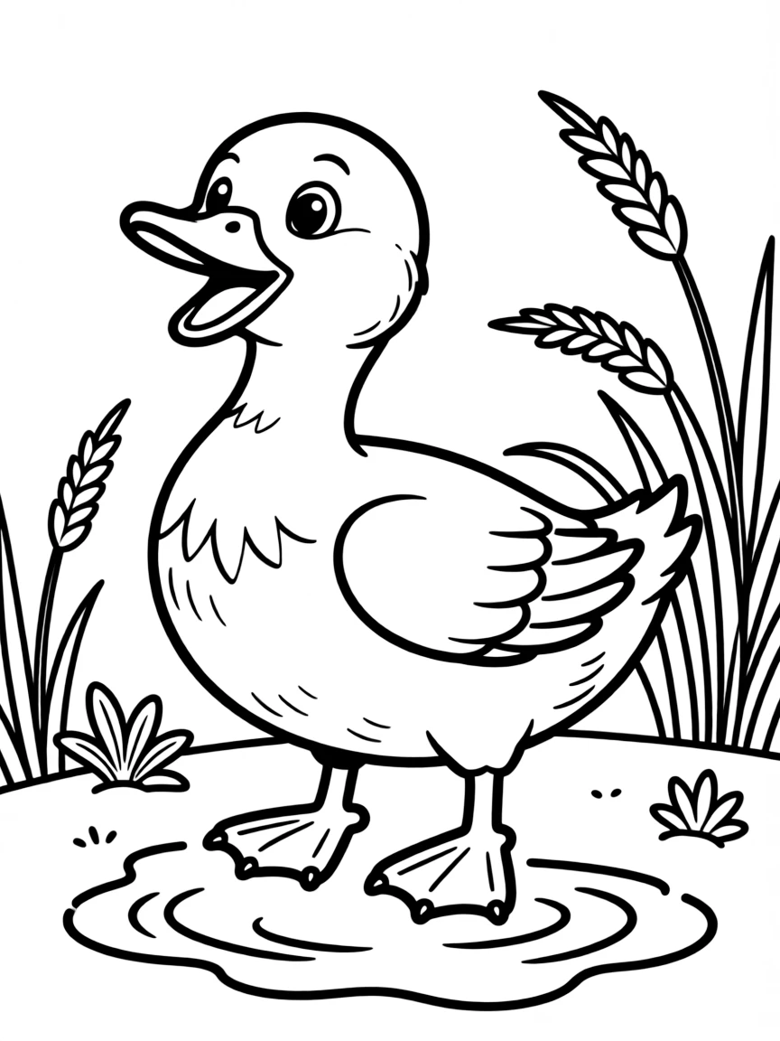 A quacking duck.