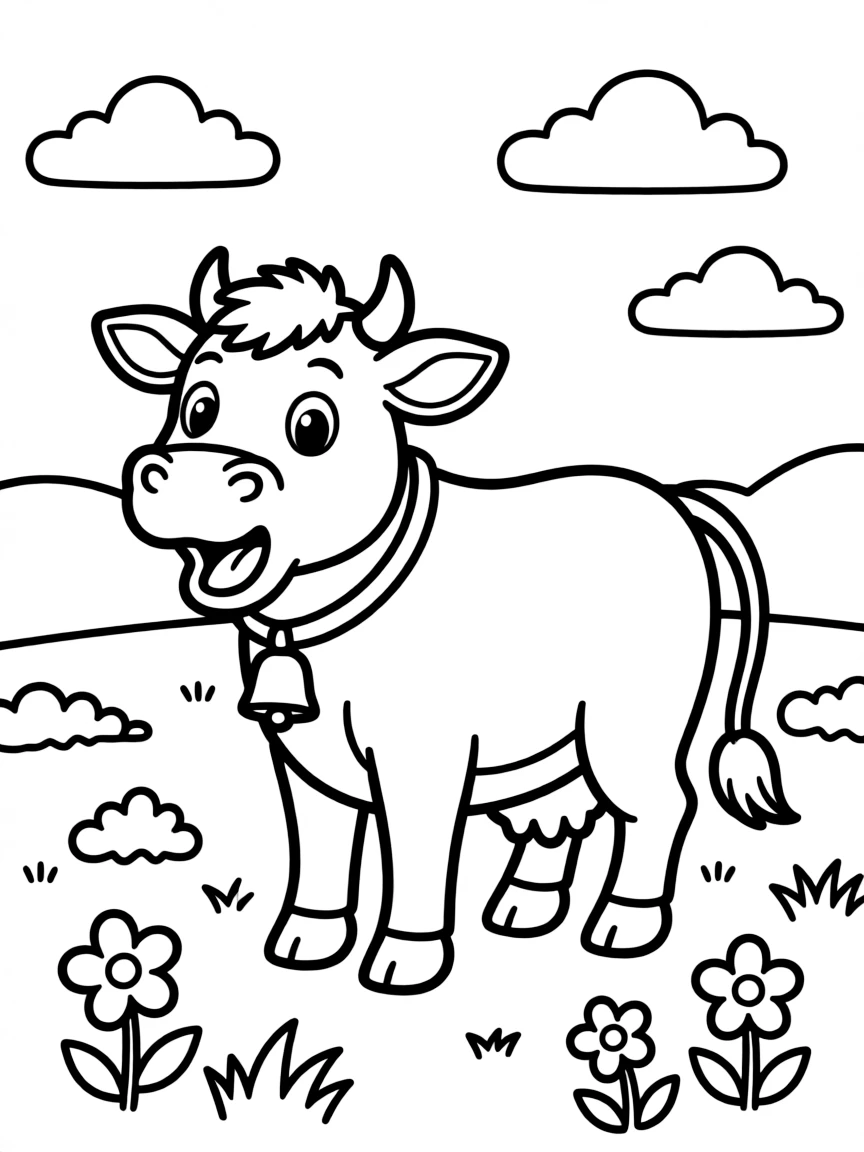 A mooing cow.
