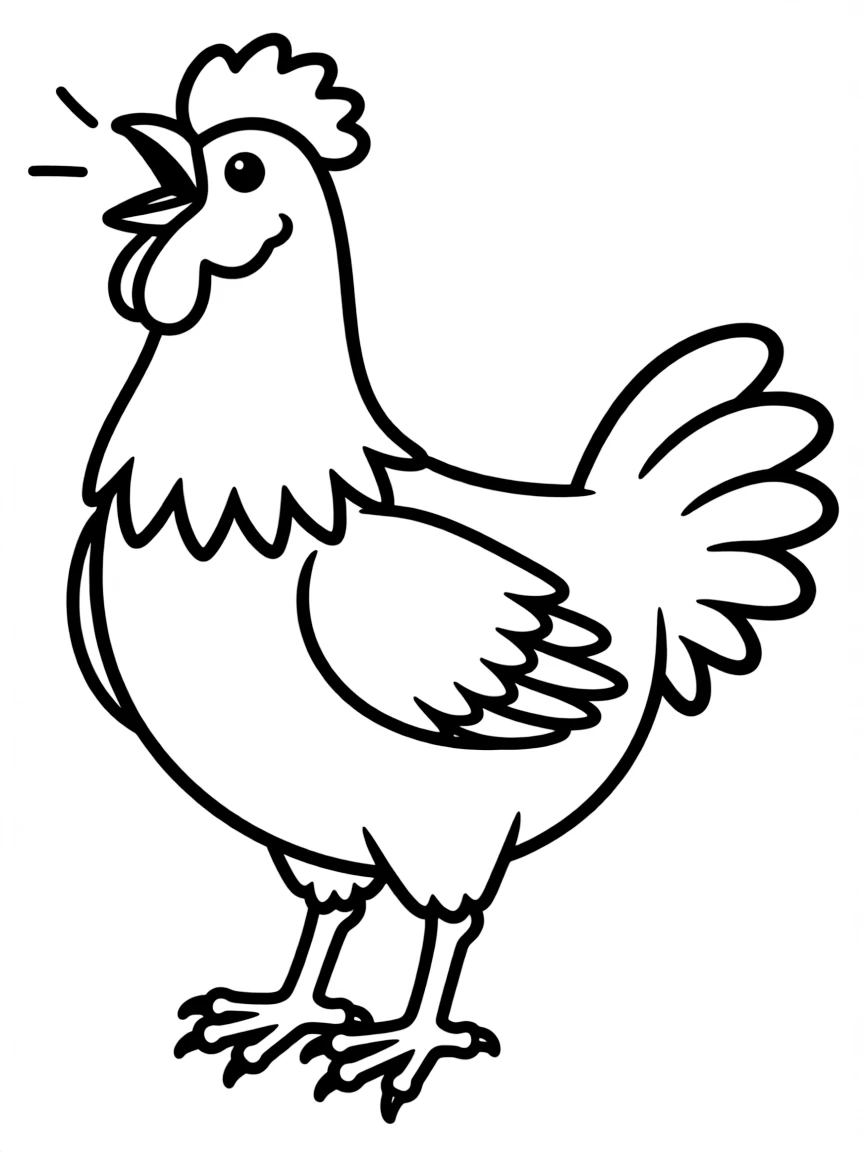 A clucking chicken.