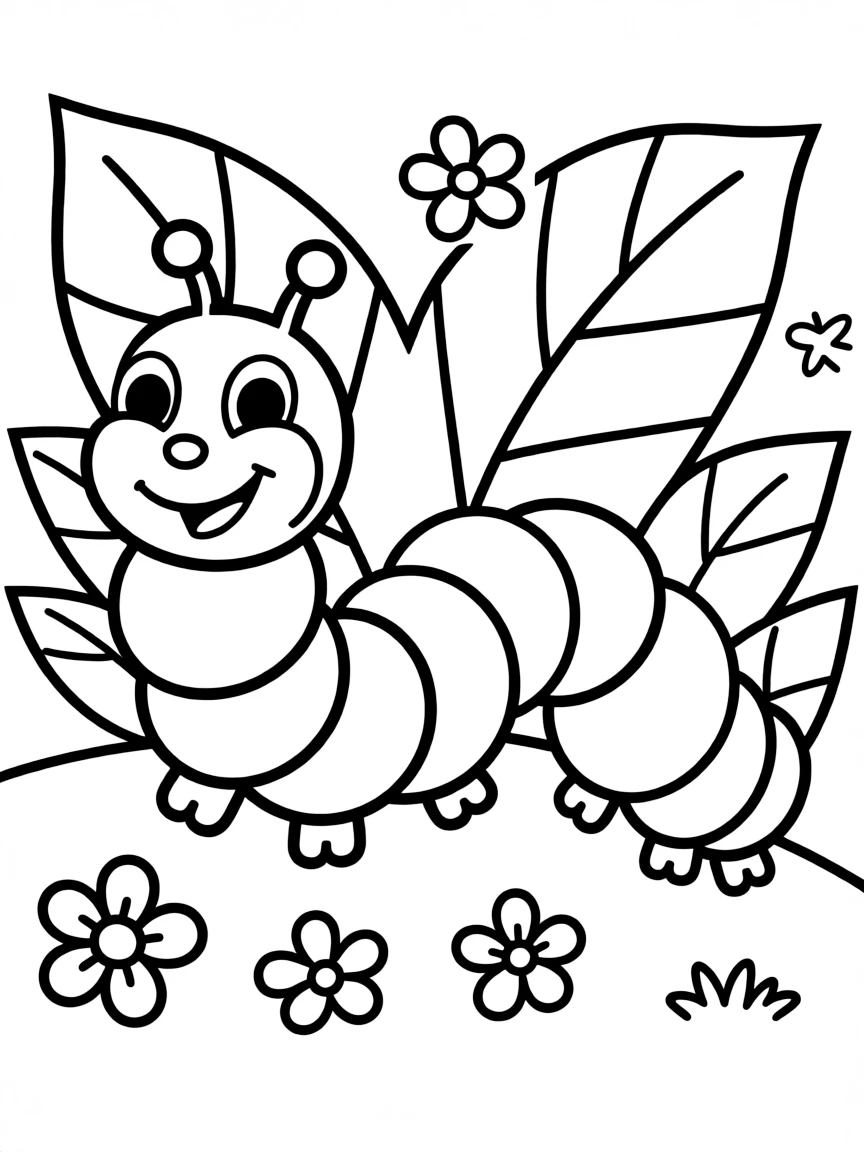 A crawling caterpillar.