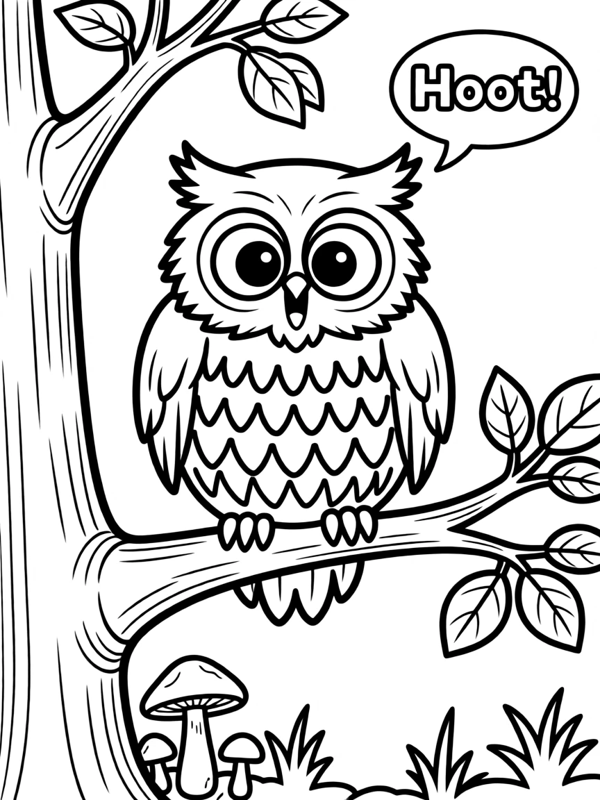 A hooting owl.