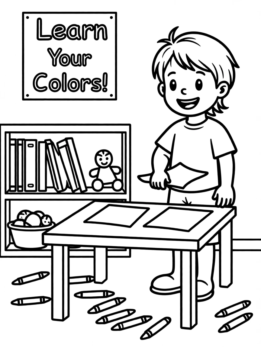 A child identifying colors.