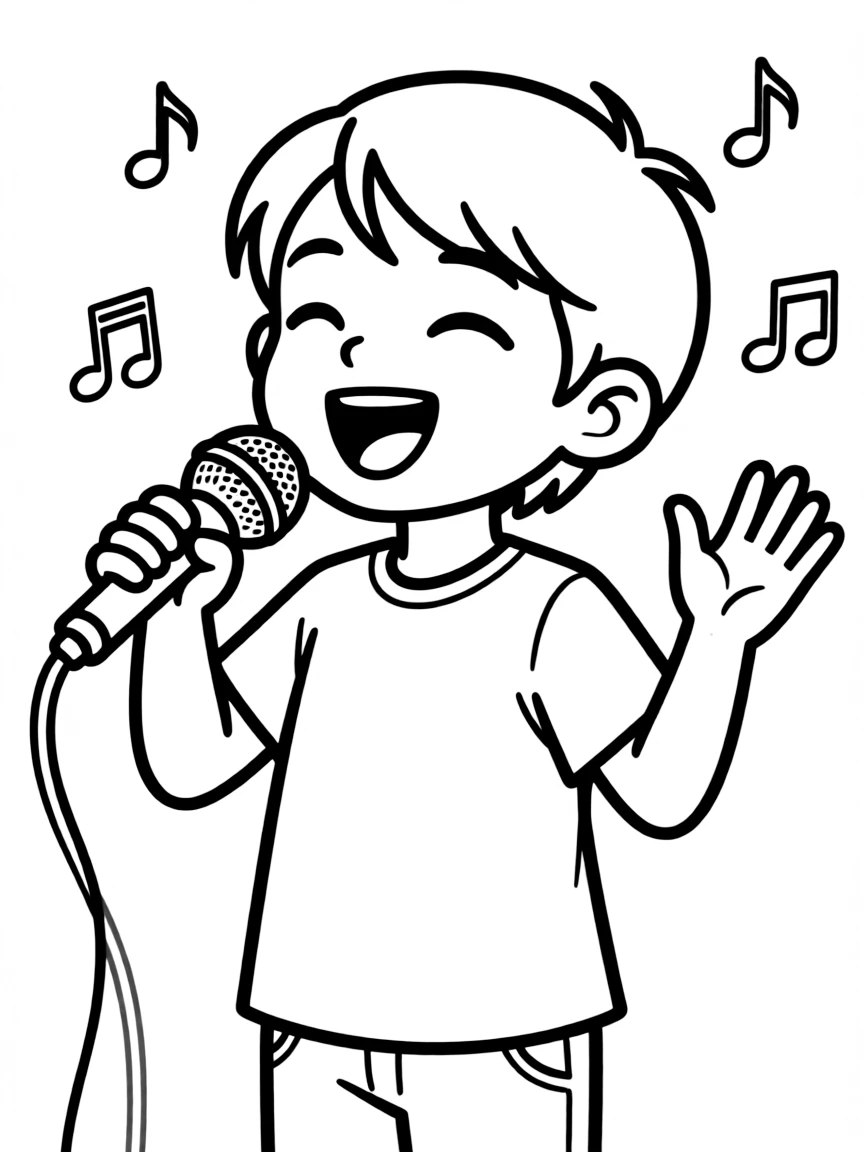 A child singing a song.