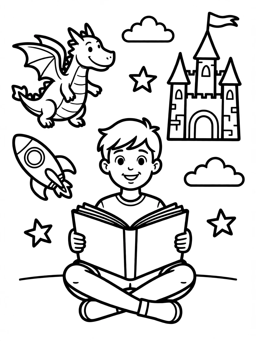 A child imagining new worlds.
