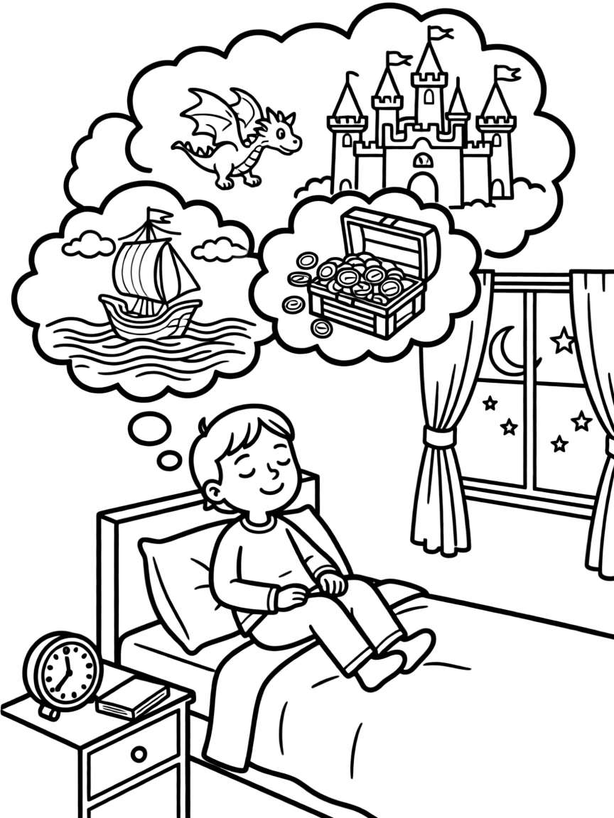 A child dreaming of adventures.