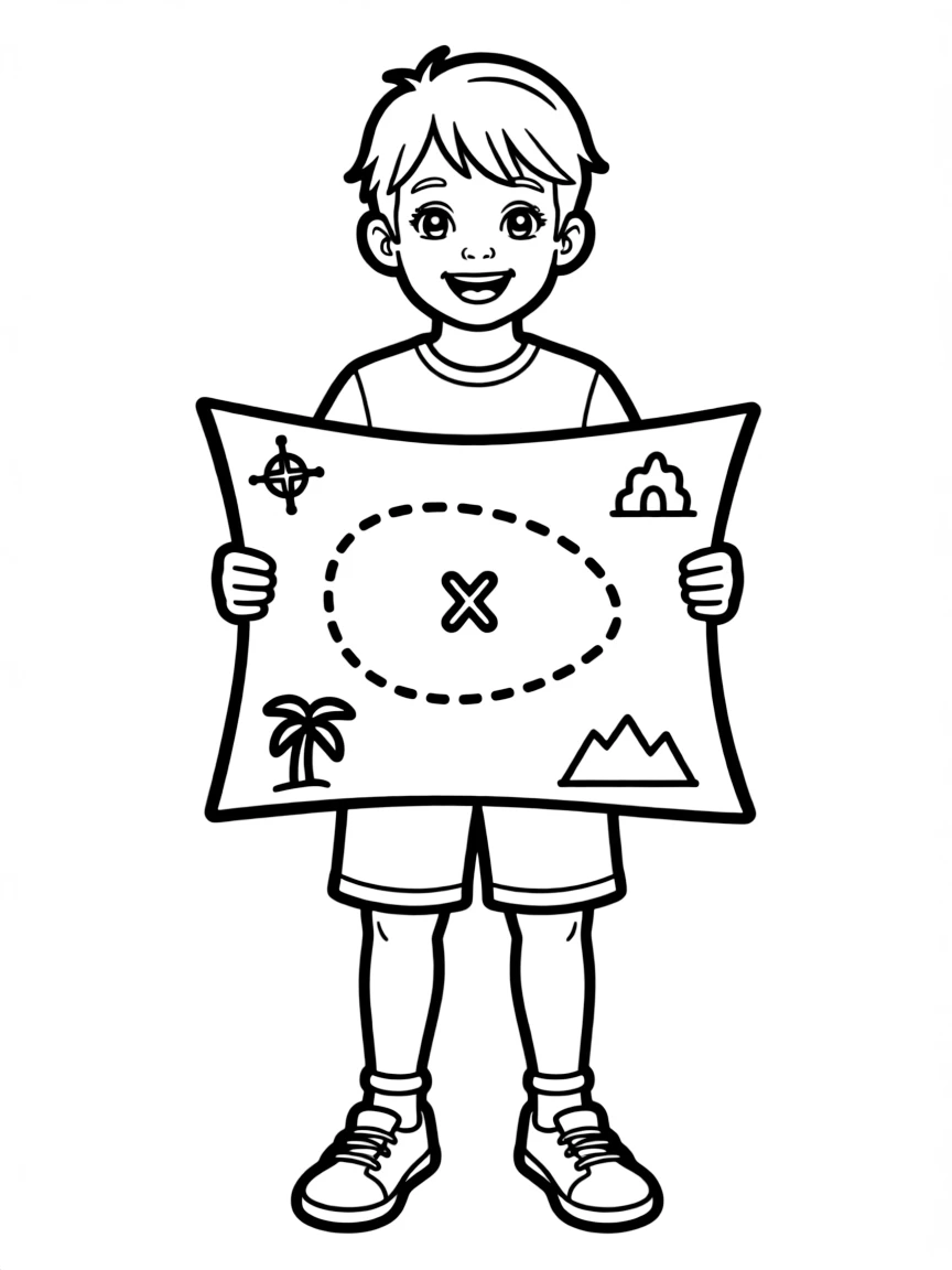 A child finding a treasure map.