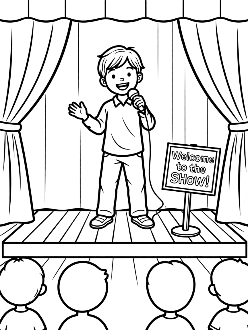 A child putting on a show.