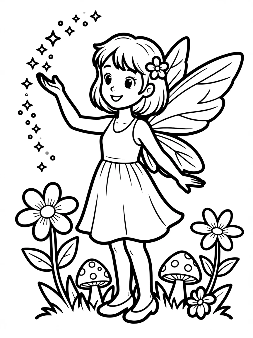 A pixie sprinkling dust.