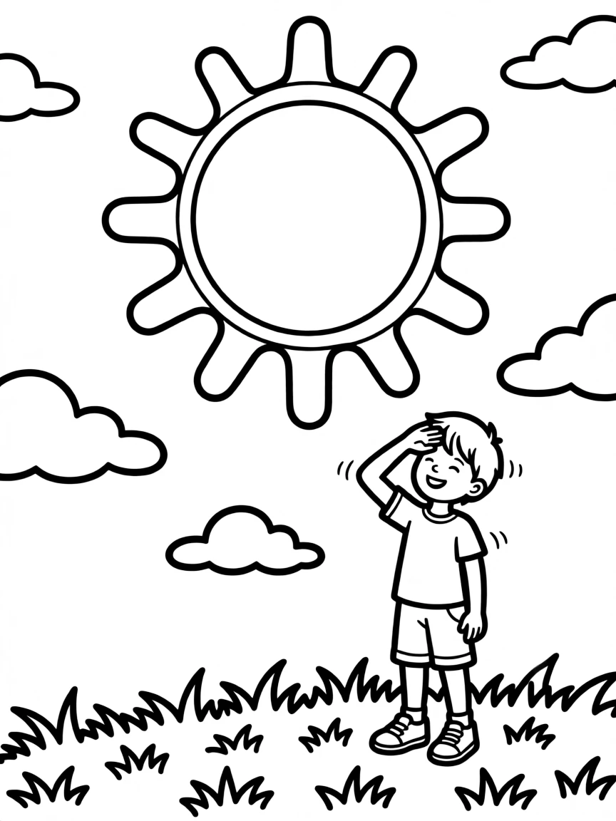 A sun shining brightly.