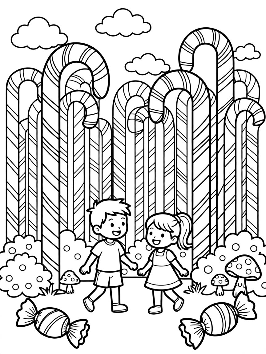 A candy cane forest.