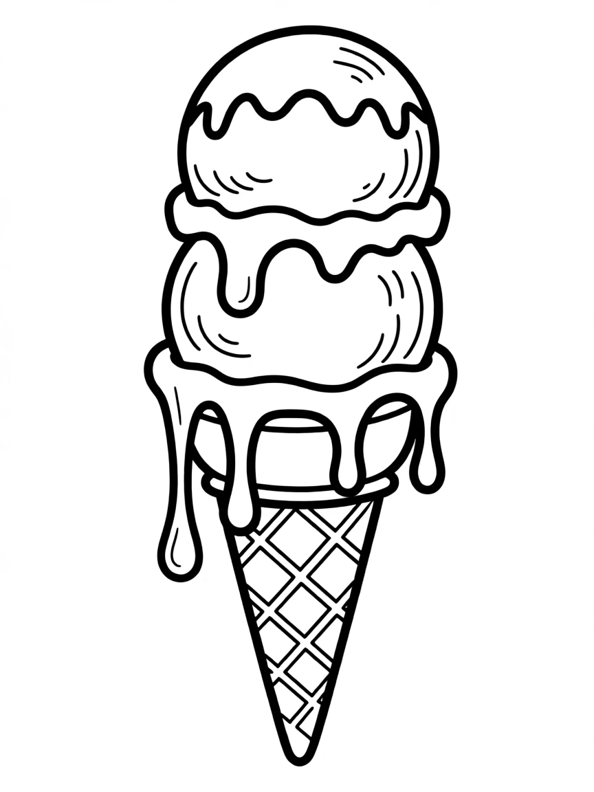 An ice cream cone melting.
