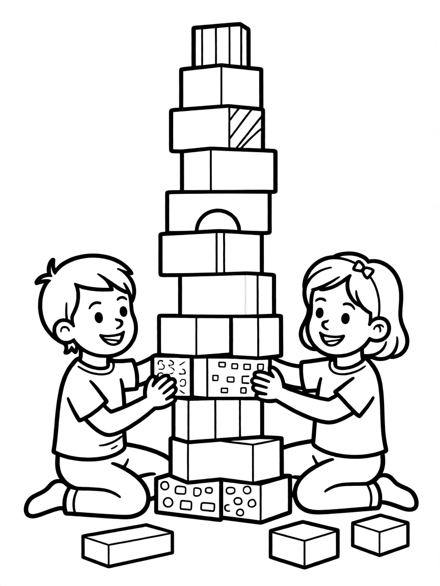 A building block tower.