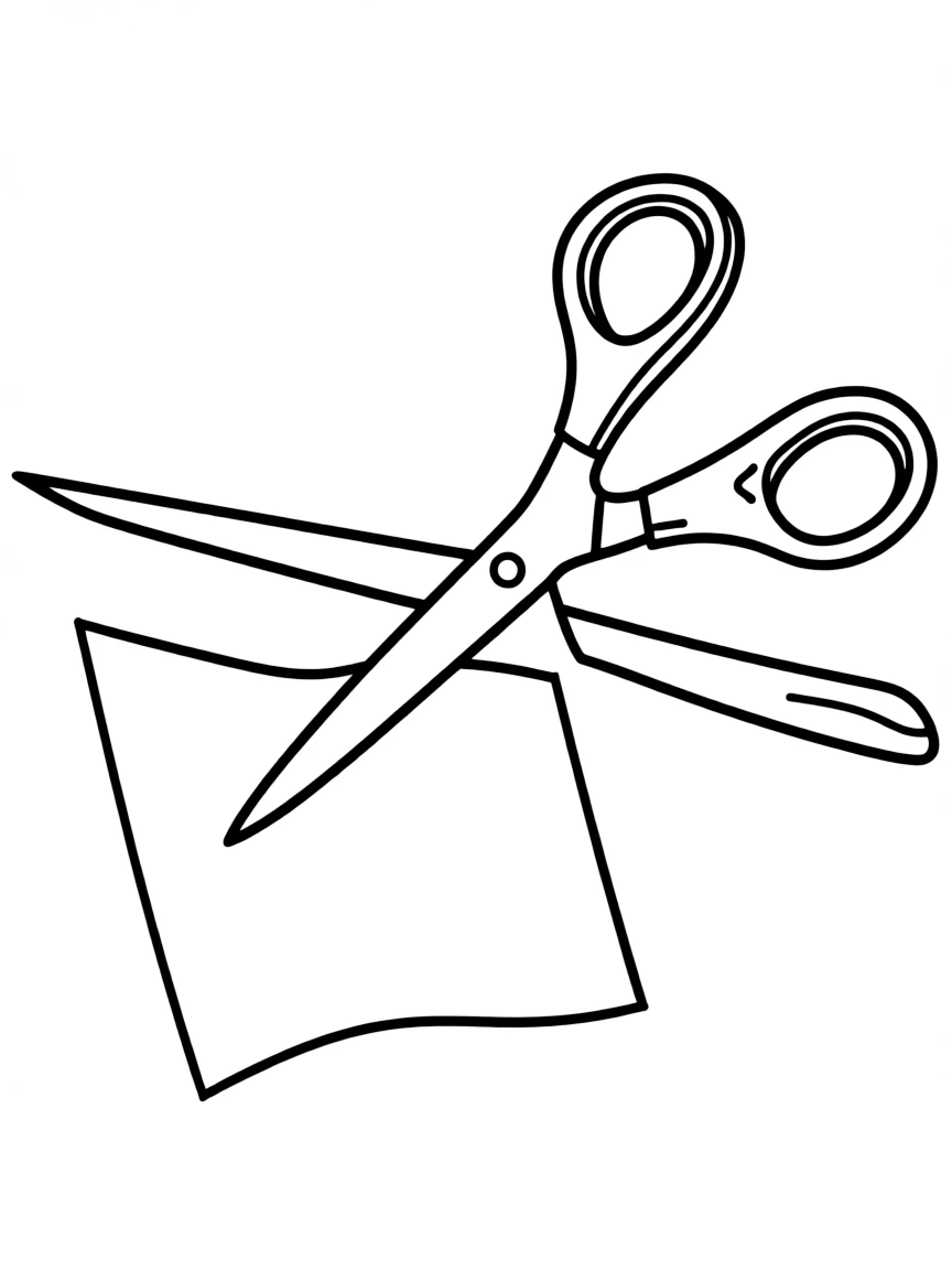 A scissor cutting.