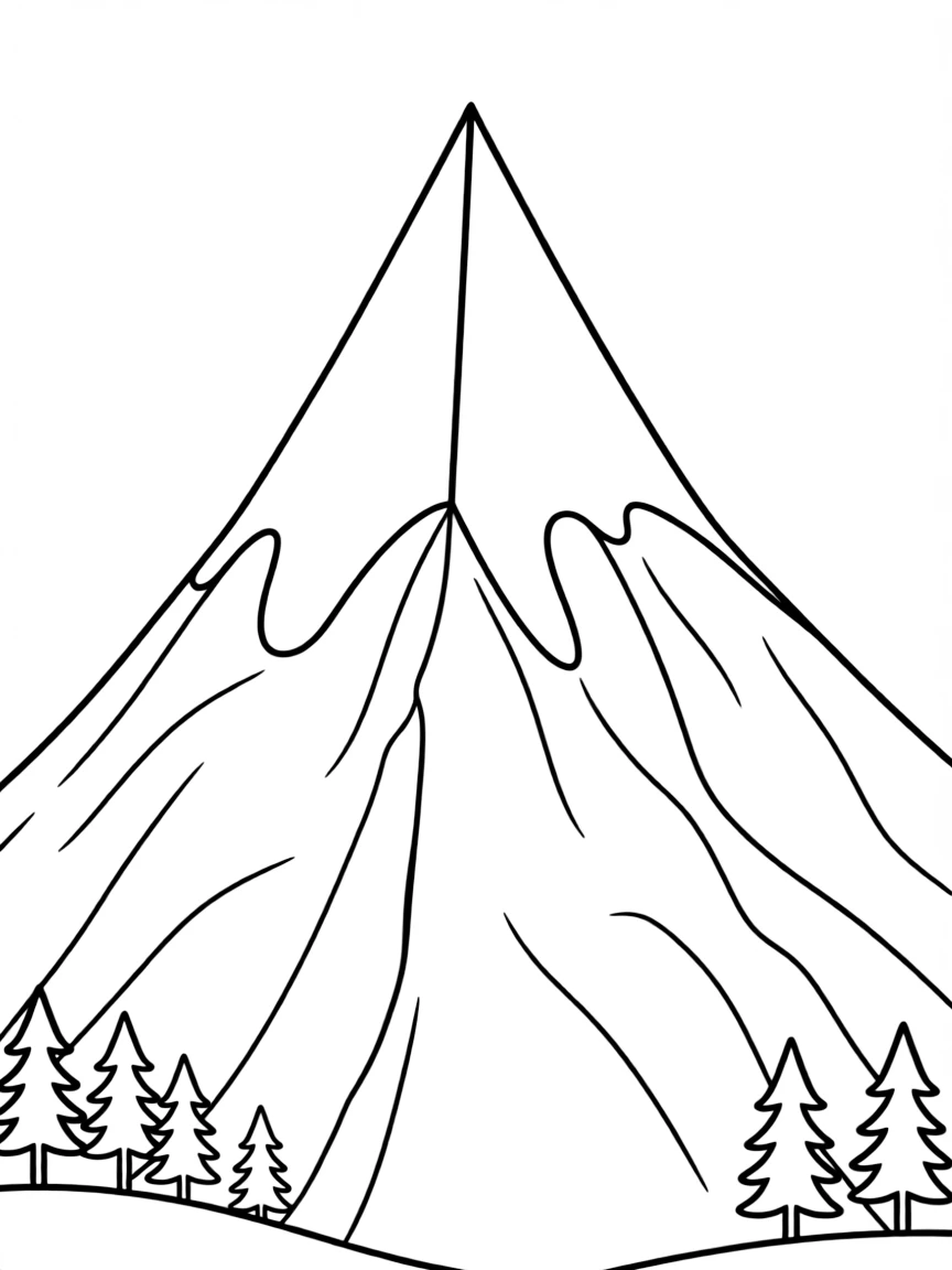 A mountain with a peak.