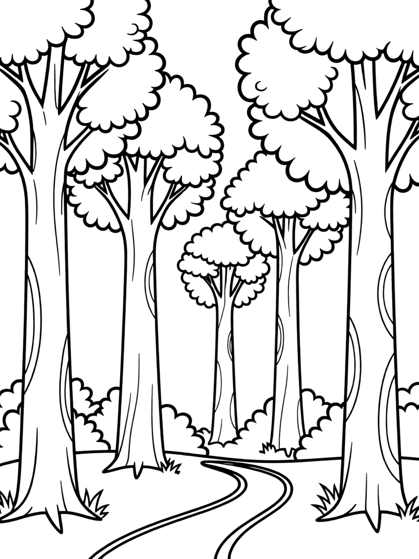 A forest with tall trees.