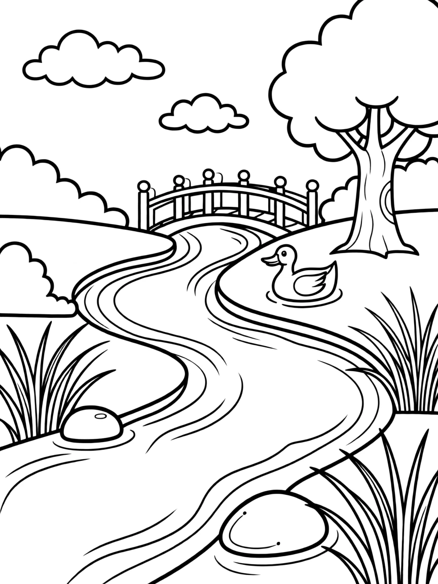 A river flowing.